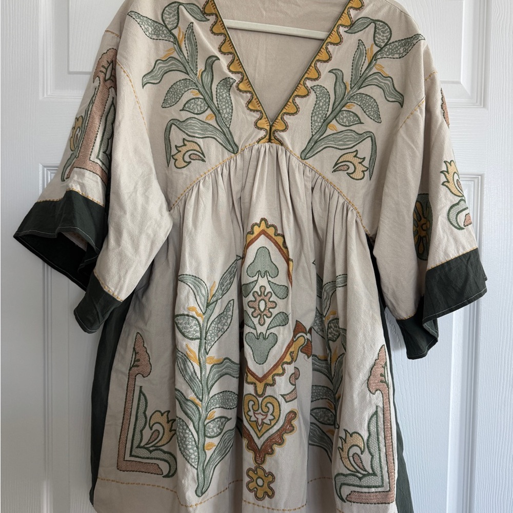 Bohemian Embroidered Tunic Dress